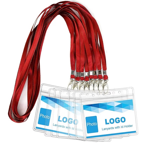 Lot of 100 Red Lanyards with ID Holder with Ziploc Closure NWT